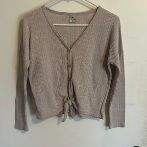 Waffle Knit Long Sleeve Top